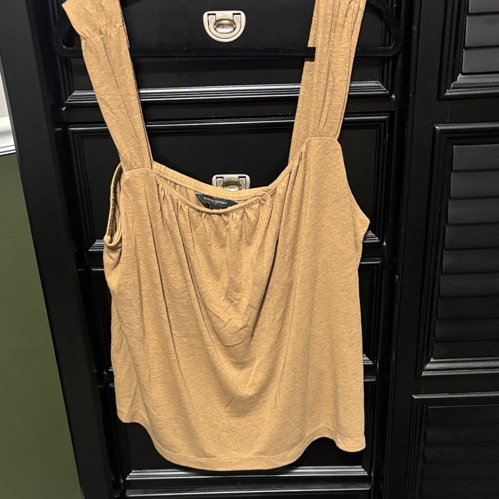Linen and polyester blend ladies tank top